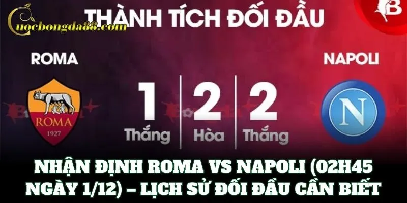 Nhận định Roma vs Napoli (02h45 ngày 1/12) – Lịch sử đối đầu cần biết